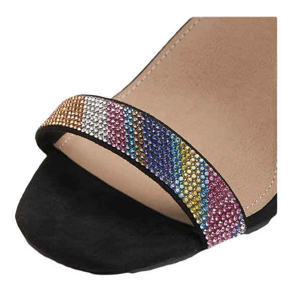 Torrid NWT Embellished Kitten Heel Faux Suede Black (WW) Size 6 Rainbow - Picture 5 of 7